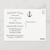Nautische repetitie Dinner Ship Anchor Wedding Briefkaart (Achterkant)