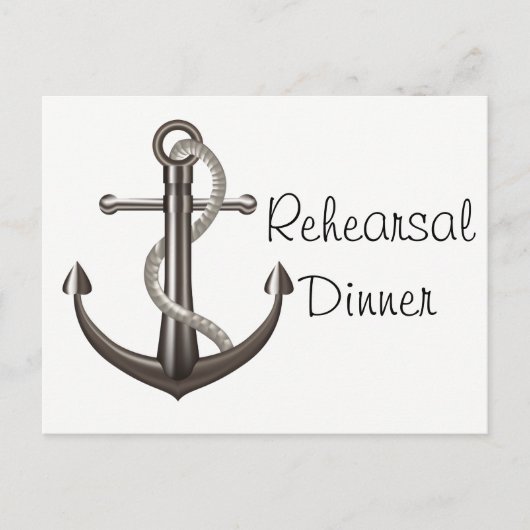 Nautische repetitie Dinner Ship Anchor Wedding Briefkaart (Voorkant)