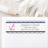 Nautische retouradres labels Chevron (Insitu)