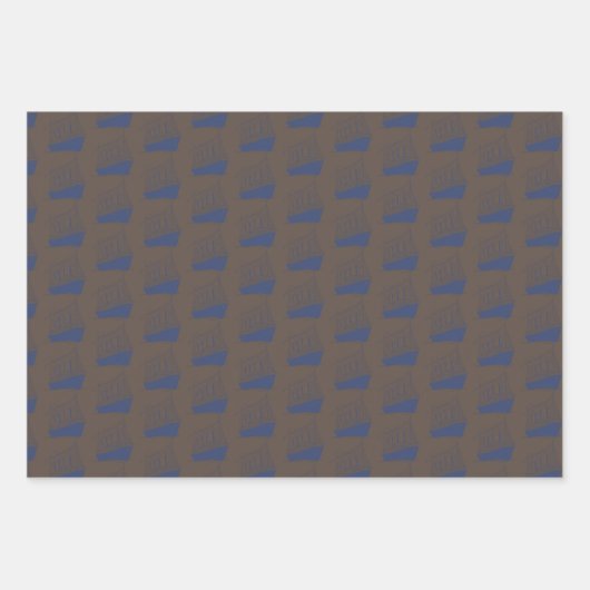 Nautische Retro Bruin Marine Blauw Schip Zeilboot Inpakpapier Vel (Voorkant 2)