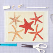 Nautische Rode Zeester Ephemera Decoupage Tissuepapier (Craft)