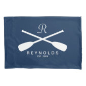 Nautische roeien, aangepaste naam monogram kussensloop (Voorkant)
