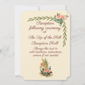  nautische romantische zeilboot met bloemen kaart (Achterkant)