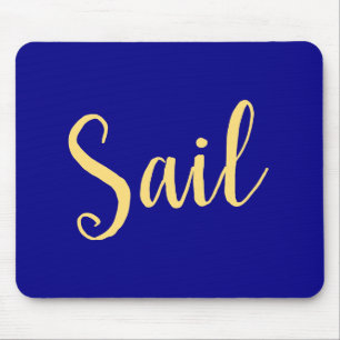 Nautische SAIL Tekst Koninklijke Marine Blauwe Ach Muismat