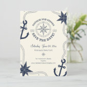 Nautische Save the Date Aankondiging (Staand voorkant)