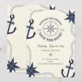 Nautische Save the Date Aankondiging (Voorkant / Achterkant)