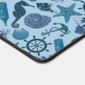 Nautische schaduwen van blauw patroon bureaumat (Hoek)