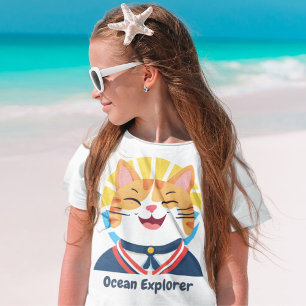 Nautische Schattigee kattencadeaus voor booteigena T-shirt
