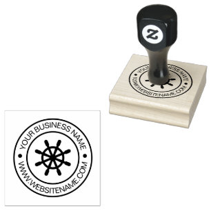 Nautische Schepen Wiel Helm Business Text Custom Rubberstempel