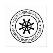 Nautische Schepen Wiel Helm Business Text Custom Rubberstempel (Afrduk)
