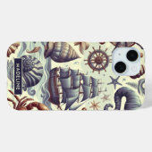  Nautische Sealife Illustratie Case-Mate iPhone Case (Achterkant (horizontaal))