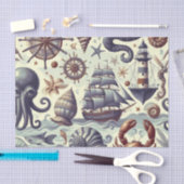  Nautische Sealife Illustratie Tissuepapier (Craft)