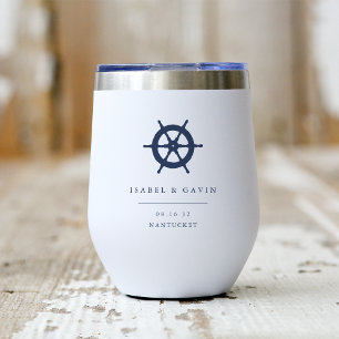 Nautische Ship's Wheel gepersonaliseerde bruiloft