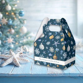 Nautische sneeuwvlokken en kustelementen bedankdoosjes