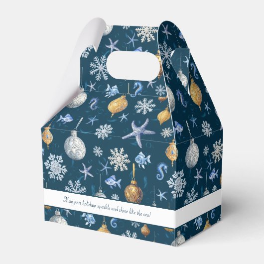 Nautische sneeuwvlokken en kustelementen bedankdoosjes (Voorkant Zijde)