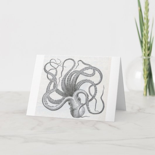Nautische steampunk octopus kraken ontwerp kaart (Voorkant)