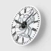 Nautische steampunk octopus kraken tekening ronde klok (Hoek)