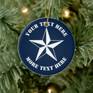 Nautische ster aangepaste kerstversiering voor zei keramisch ornament