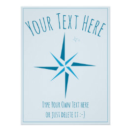 Nautische ster. Kompas roos. Sailor Gift Sjabloon Perfect Poster