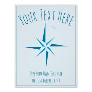 Nautische ster. Kompas roos. Sailor Gift Sjabloon Perfect Poster