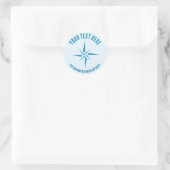 Nautische ster. Kompas roos. Sailor Gift Sjabloon Ronde Sticker (Tas)