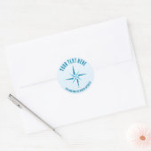 Nautische ster. Kompas roos. Sailor Gift Sjabloon Ronde Sticker (Envelop)