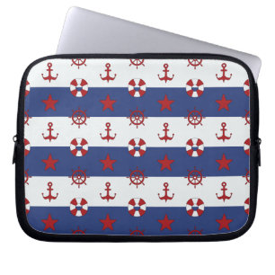 Nautische sterren en strips laptop sleeve
