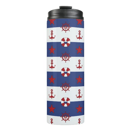 Nautische sterren en strips thermosbeker (Voorkant)