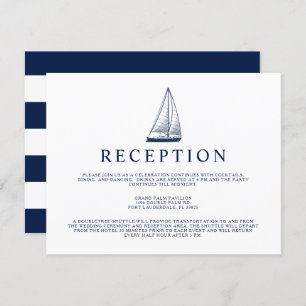 Nautische stijl Sailboat Reception Kaart
