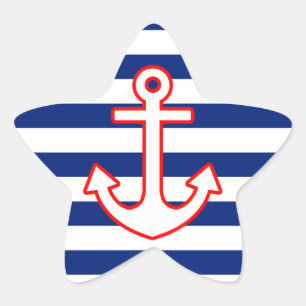 Nautische stijlbevestiging op stripesdek ster sticker