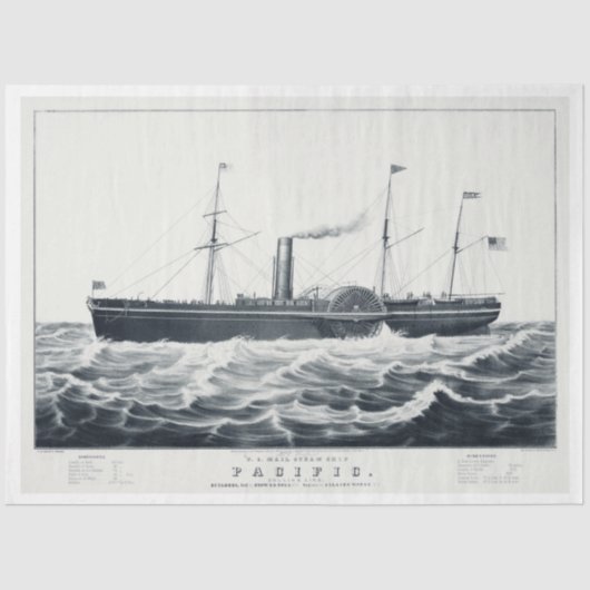 nautische stoomboot ontkoppeling tissuepapier (Voorkant)