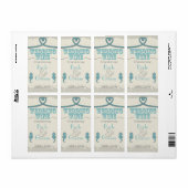 Nautische Strand Hart Knoop Trouwwijn Etiket (Full Sheet)