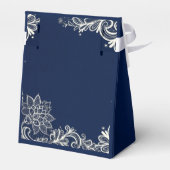 nautische strand wit kant marineblauw bruiloft bedankdoosjes (Achterkant)