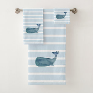 nautische streep voor walvissen bad handdoek