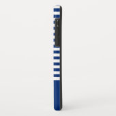 Nautische Strepen+Schepen Wiel Blauw+Wit Case-Mate iPhone Case (Achterkant/links)