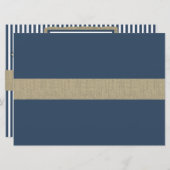 Nautische Stripe en Burlap Jubileum Kaart (Voorkant / Achterkant)