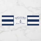 Nautische thema bruiloft  anker welkom waterfles etiket (Enkel label)