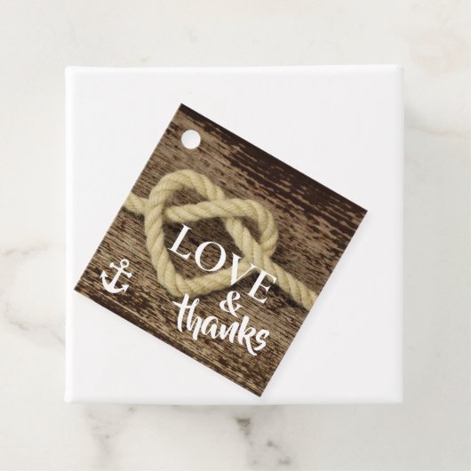 Nautische Touw en Anker LIEFDE en Bedankt Bruiloft Bedankjes Labels (In situ)