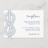 Nautische touw knoop bruiloft receptie informatiekaartje (Voorkant)