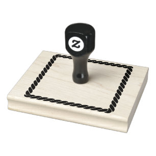 Nautische Touw Twist Cartoon Vierkante Rand Rubberstempel