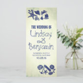 Nautische Touwknoop  Seaside Weddingprogramma Programma (Staand voorkant)