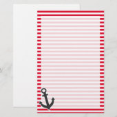 Nautische verankering; rode cadmiumstrepen; gestri briefpapier (Voorkant / Achterkant)