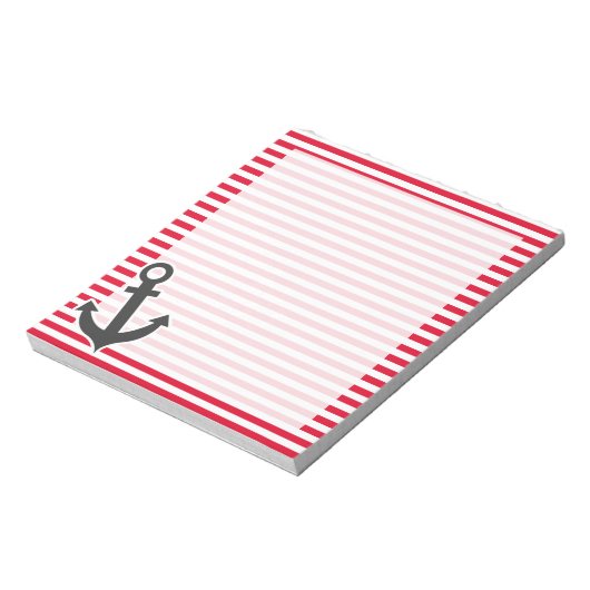 Nautische verankering; rode cadmiumstrepen; gestri notitieblok (Gedraaid)