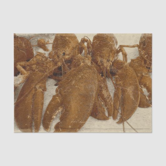 Nautische vintage oceaantstructuur kreeft tissuepapier (Voorkant)