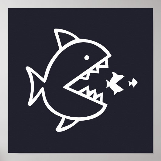 nautische VIS met tanden | Poster (Voorkant)