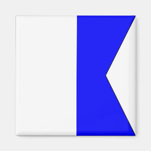 Nautische vlag "A" Alpha Magnet Magneet