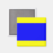 Nautische vlag "D" Delta magneet (Voorkant / Achterkant)