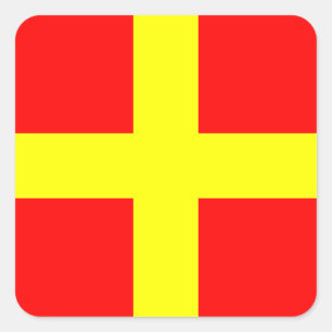 Nautische vlag signaal letter R (Romeo) Vierkante Sticker