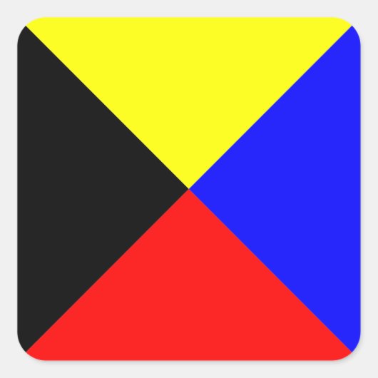 Nautische vlag ZULU Vierkante Sticker (Voorkant)