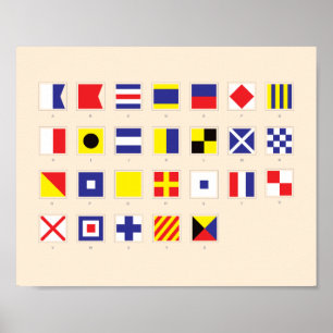 Nautische vlaggrafiek poster